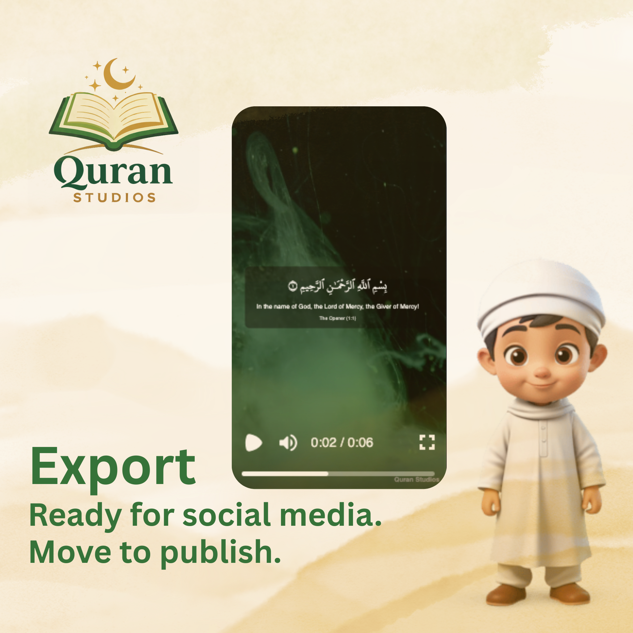 Export media ready for social and classroom publishing